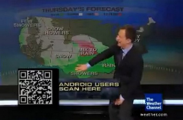 Qr code à la télévision sur Weather Channel