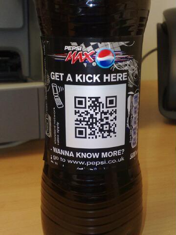 QRCode sur une bouteille de Pepsi